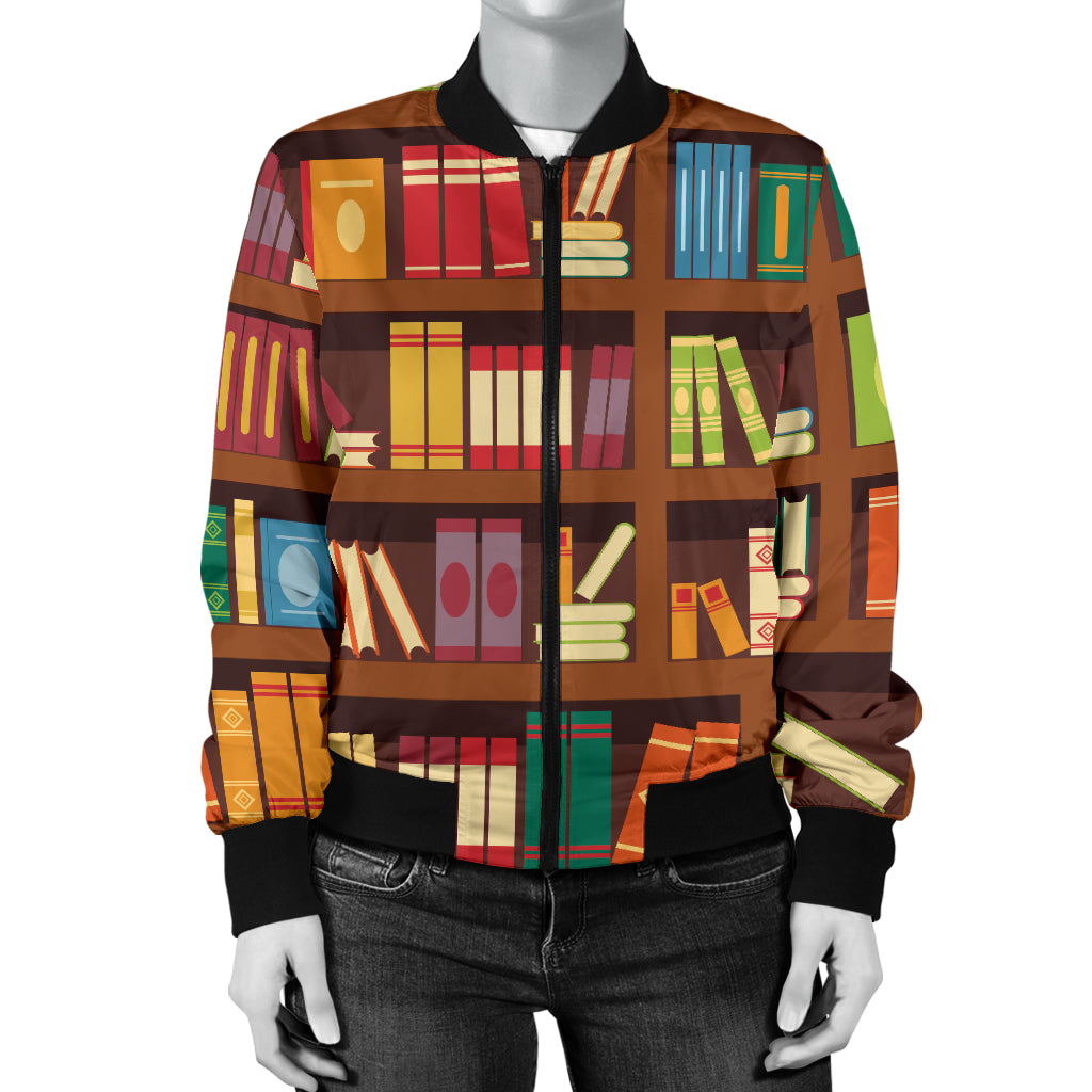 Book Pattern Print Design 06 Women's Bomber Jacket