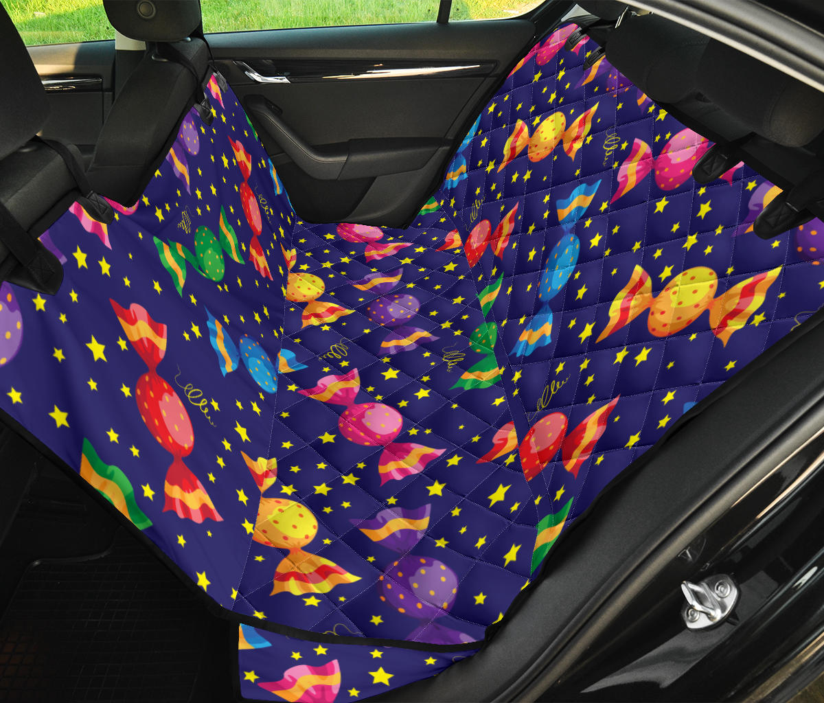 Candy Pattern Print Design CA06 Rear Dog  Seat Cover