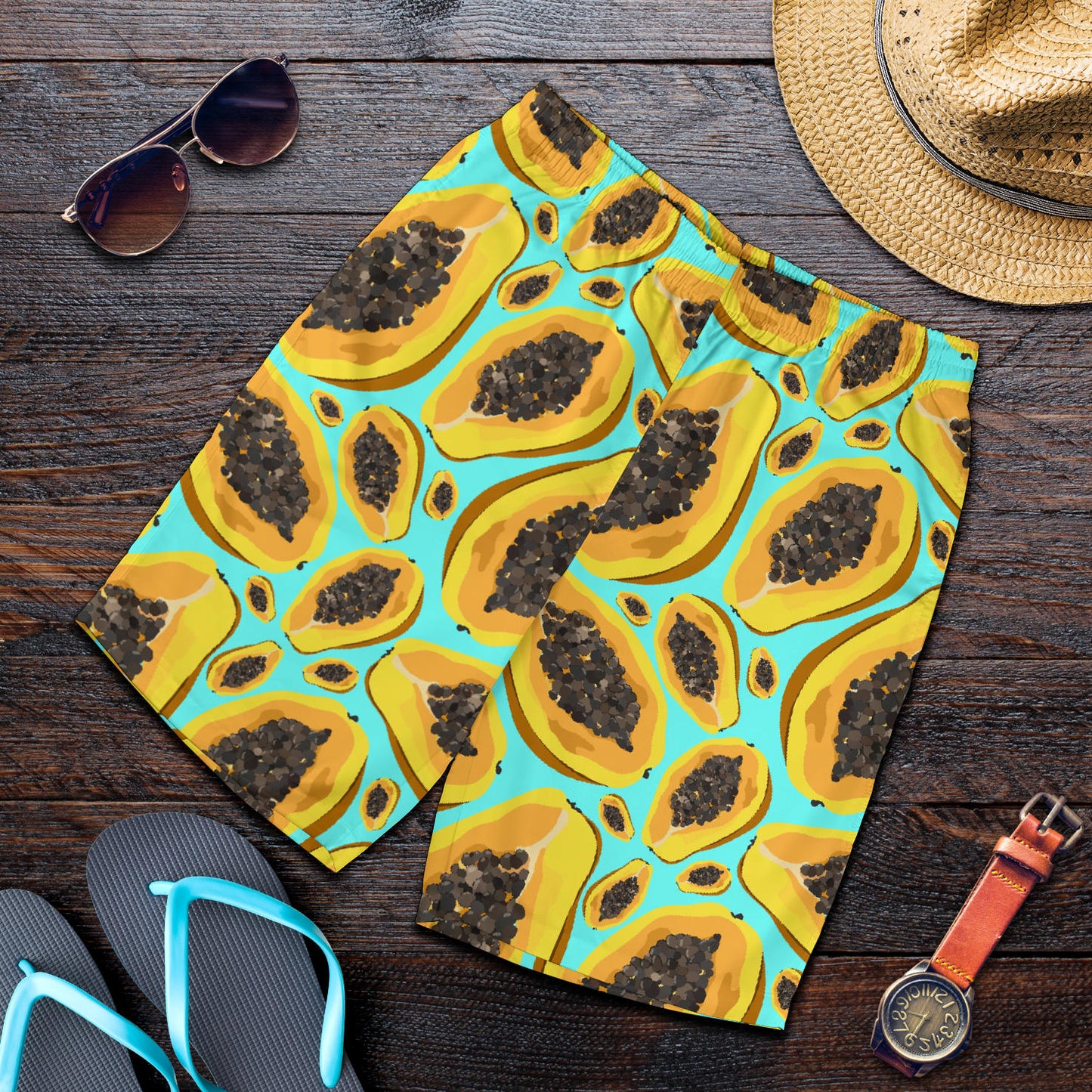 Papaya Pattern Print Design PP03 Mens Shorts