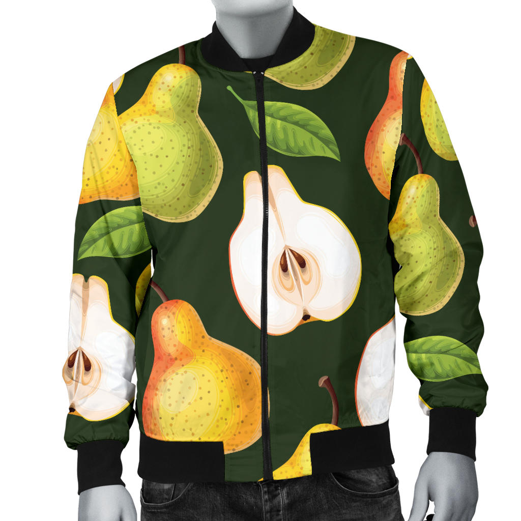 Pear Pattern Print Design PE06 Men Bomber Jacket