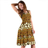 Hawaiian Themed Pattern Print Design H015 Midi Dress