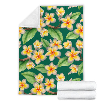 Plumeria Pattern Print Design PM07 Fleece Blanket