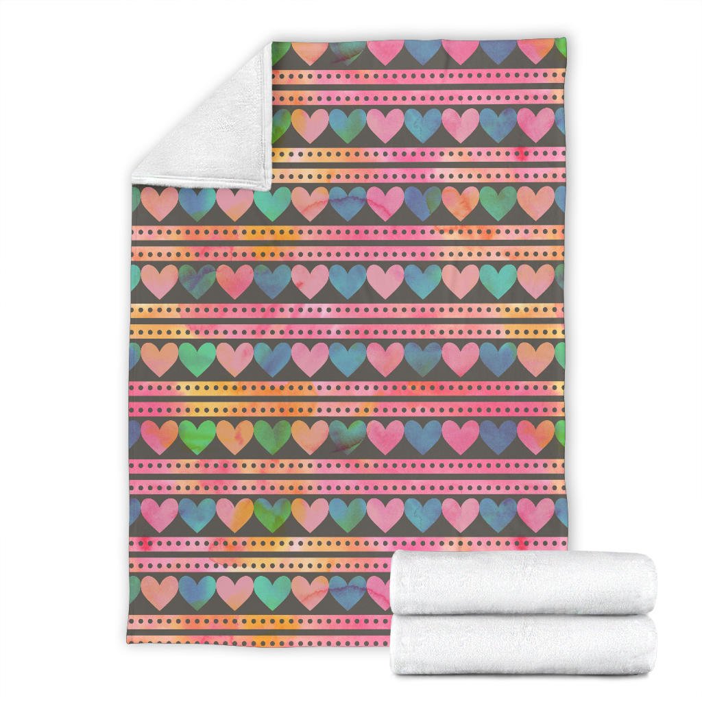 Heart Pattern Print Design HE010 Fleece Blanket