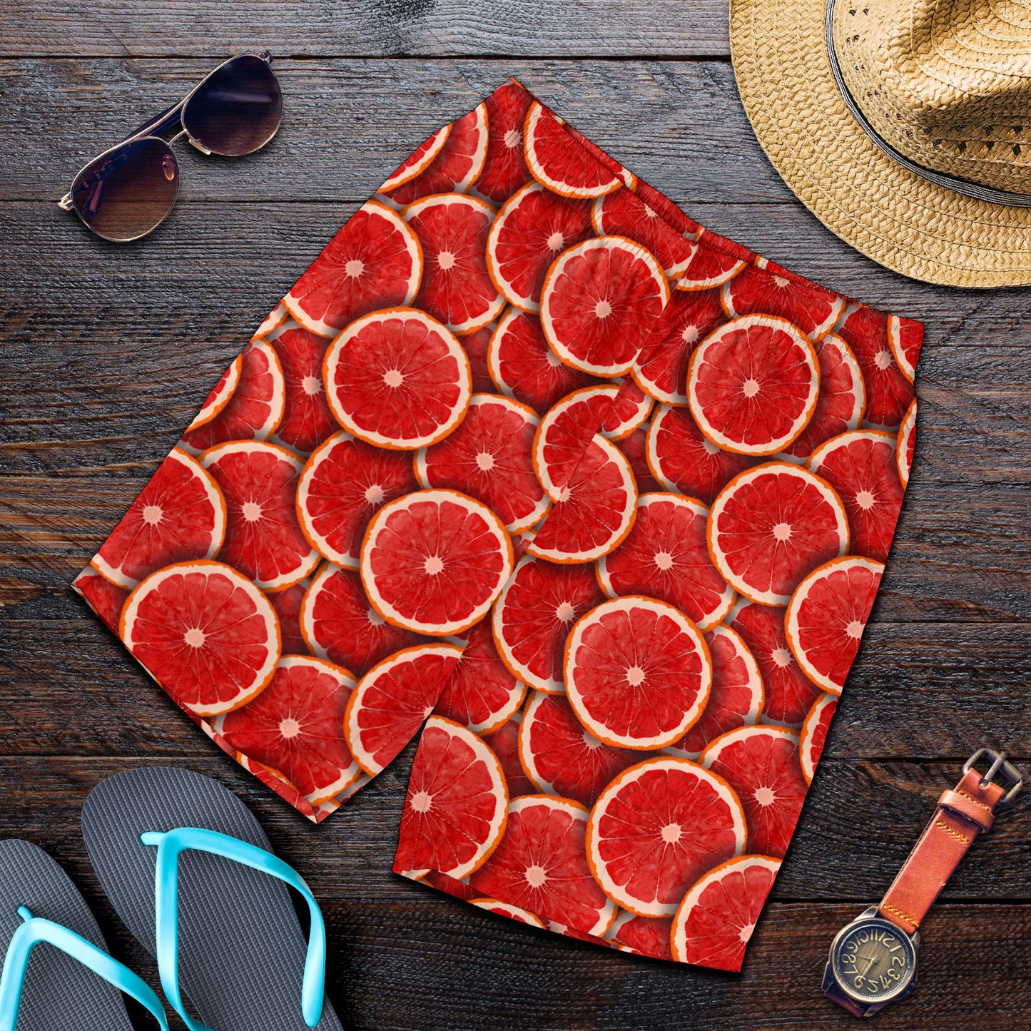 Grapefruit Pattern Print Design GF05 Mens Shorts