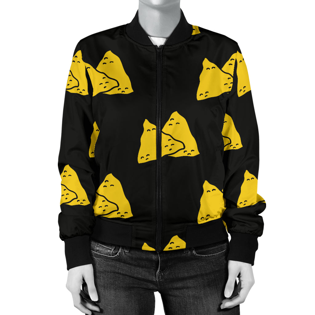 Nachos Pattern Print Design A02 Women's Bomber Jacket