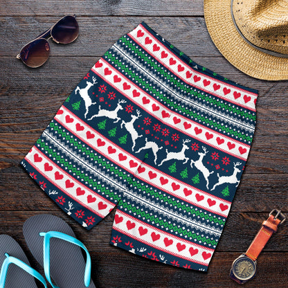 Reindeer Pattern Print Design 03 Mens Shorts