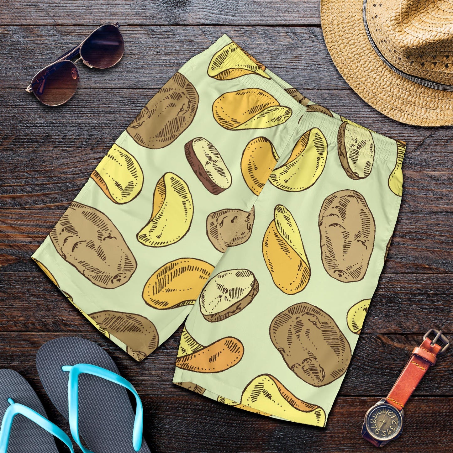 Potato Pattern Print Design A03 Mens Shorts