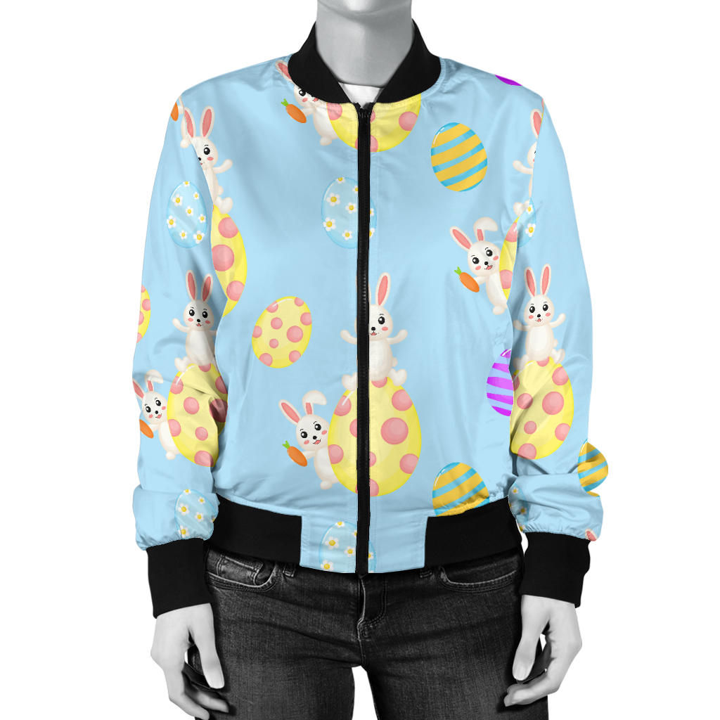 Easter Eggs Pattern Print Design RB015 Women Bomber Jacket