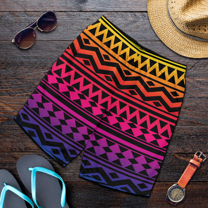 Rainbow Tribal Pattern Print Design A02 Mens Shorts
