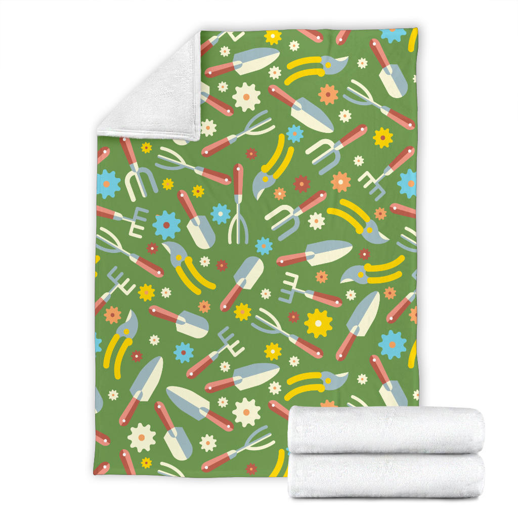 Gardening Pattern Print Design G06 Fleece Blanket