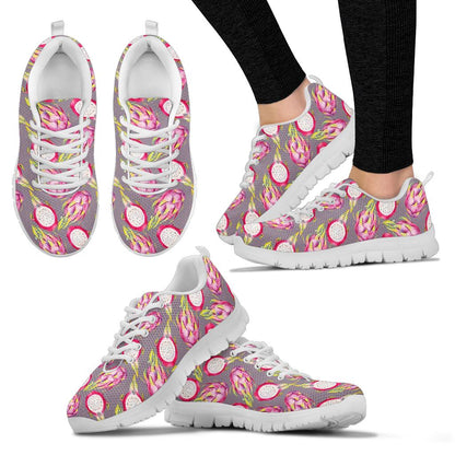 Dragonfruit Pattern Print Design DF03 Sneakers White Bottom Shoes