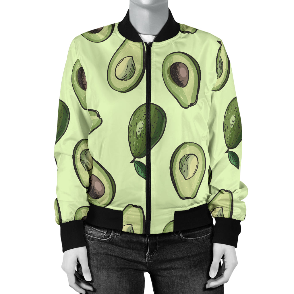 Avocado Pattern Print Design 02 Women's Bomber Jacket