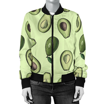 Avocado Pattern Print Design 02 Women's Bomber Jacket
