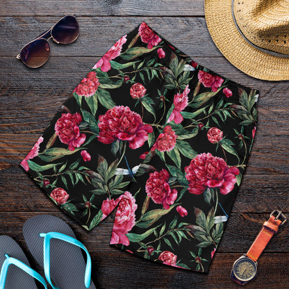 Peony Pattern Print Design PE04 Mens Shorts