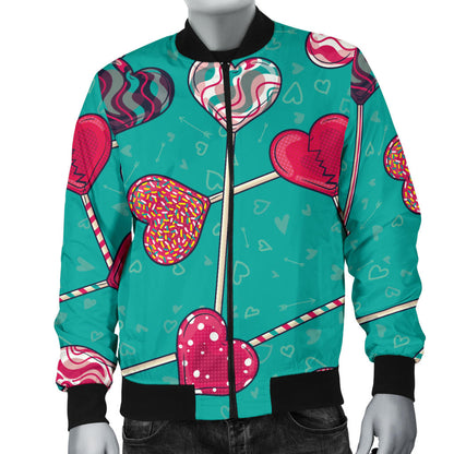 Lollipop Pattern Print Design LL01 Men Bomber Jacket