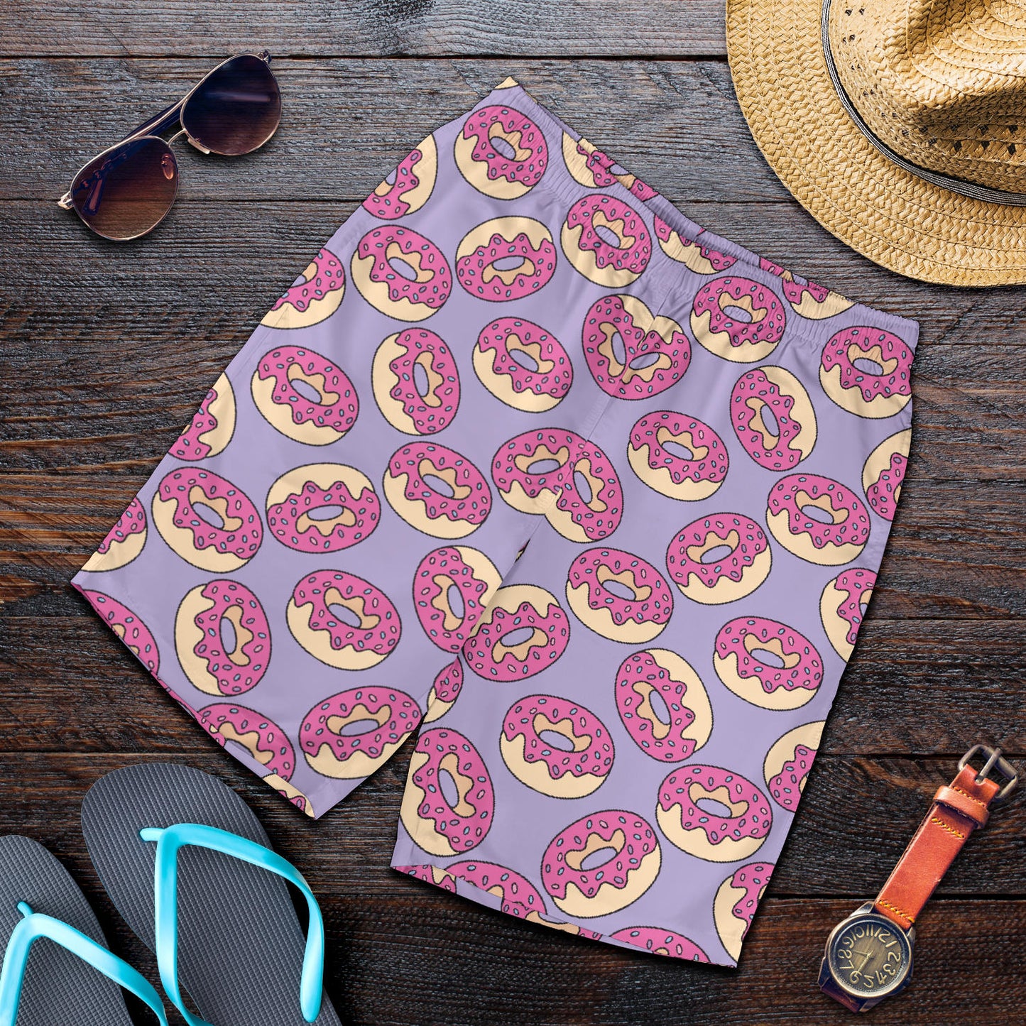 Donut Pattern Print Design DN015 Mens Shorts