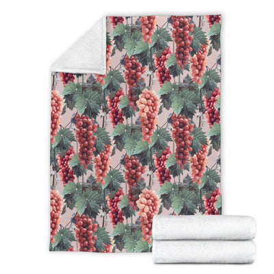 Grape Pattern Print Design GP01 Fleece Blanket