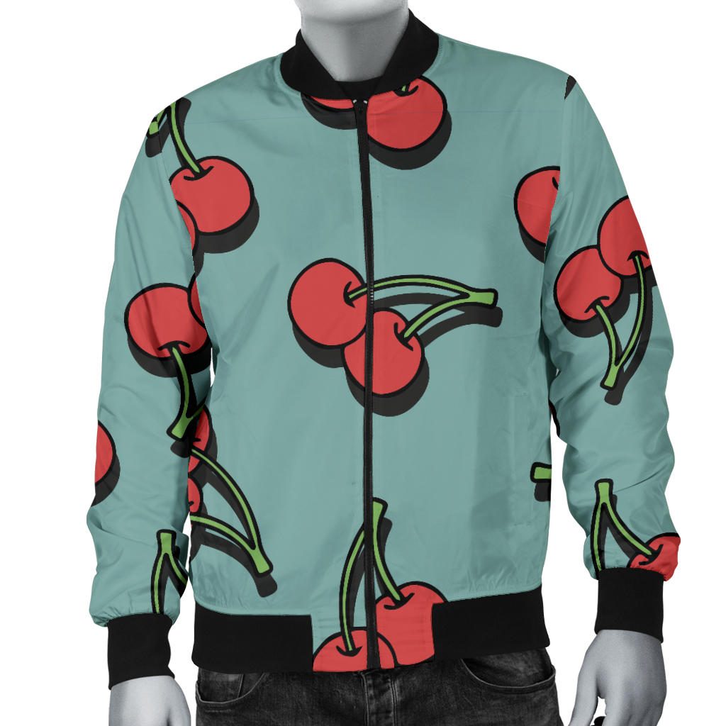 Cherry Pattern Print Design CH03 Men Bomber Jacket