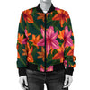 Amaryllis Pattern Print Design AL01 Women Bomber Jacket