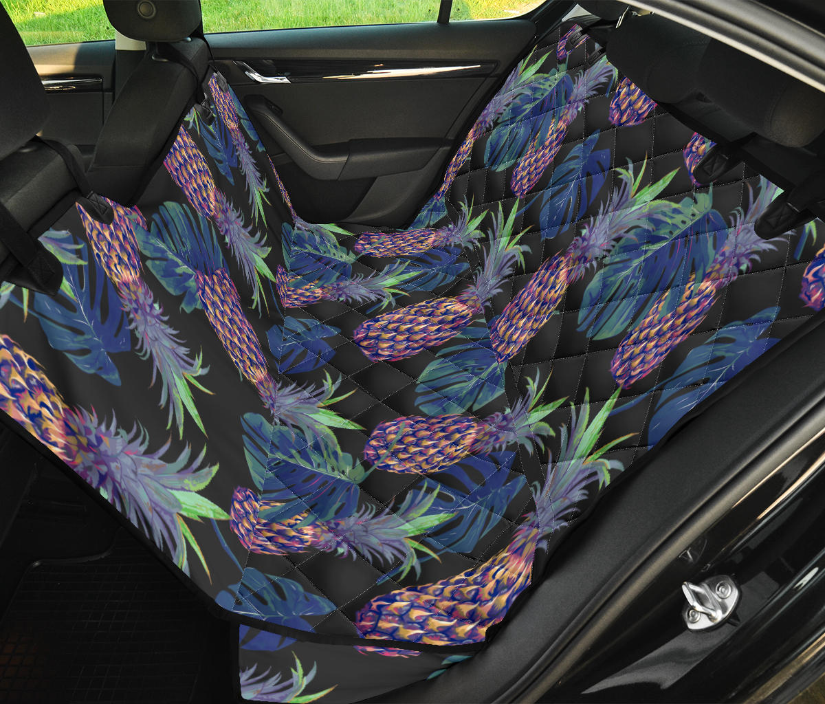 Pineapple Pattern Print Design PP04 Rear Dog  Seat Cover