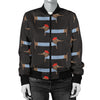 Dachshund Pattern Print Design 04 Women's Bomber Jacket