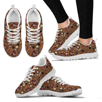 Hawaiian Themed Pattern Print Design H01 Sneakers White Bottom Shoes
