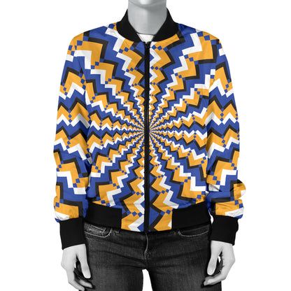 Optical illusion Pattern Print Design A01 Women's Bomber Jacket