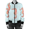 SeaHorse Pattern Print Design 01 Women's Bomber Jacket