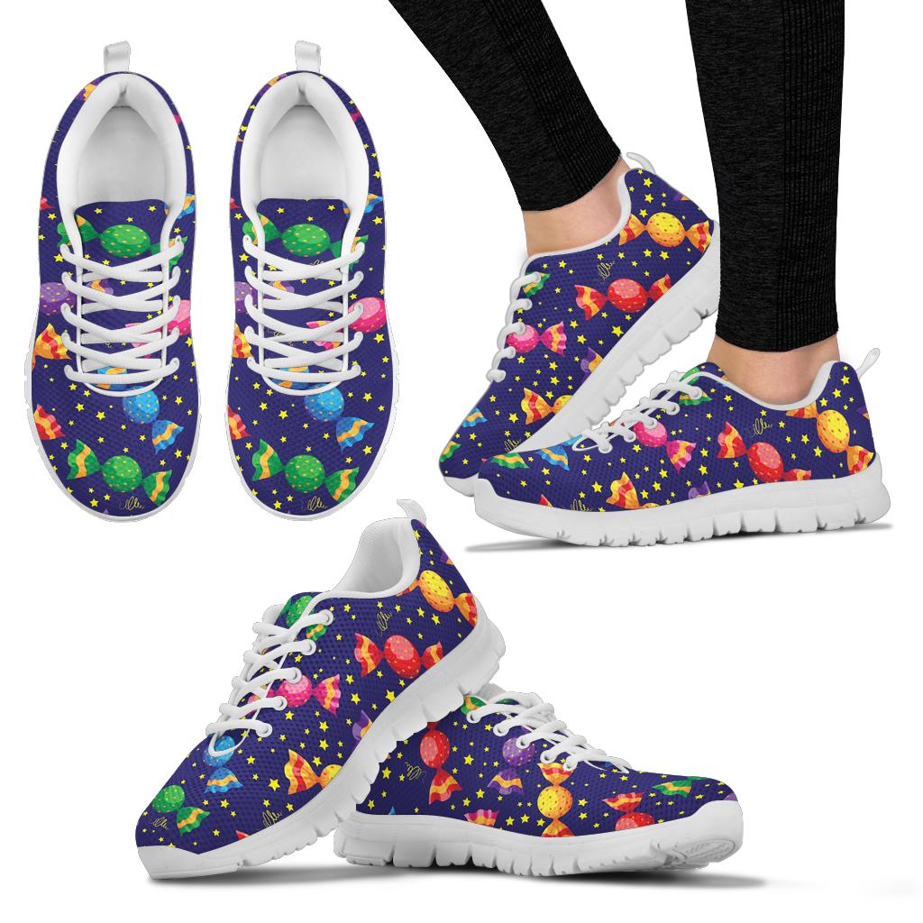 Candy Pattern Print Design CA06 Sneakers White Bottom Shoes