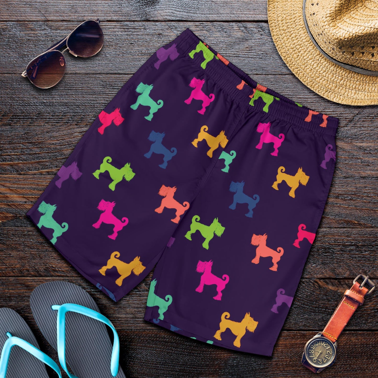 Schnauzers Pattern Print Design A05 Mens Shorts
