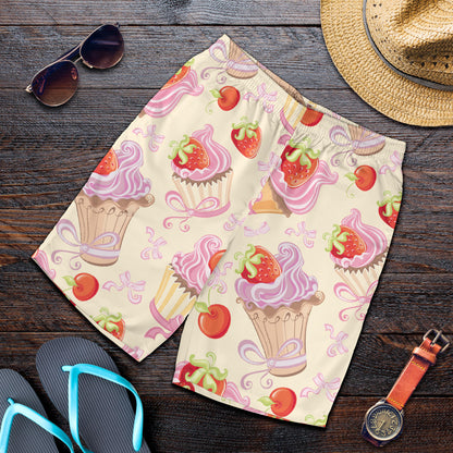 Strawberry Pink CupCake Mens Shorts