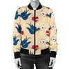 Swallow Bird Pattern Print Design 05 Women's Bomber Jacket