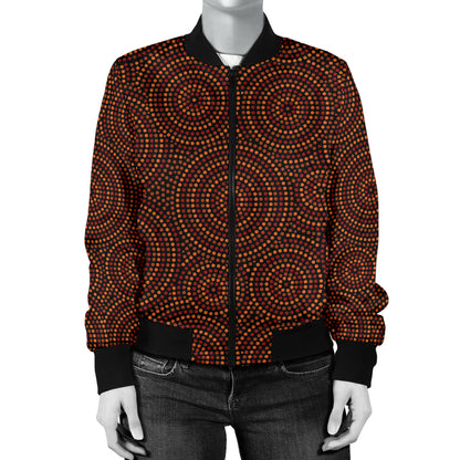 Aboriginal Pattern Print Design 02 Women's Bomber Jacket