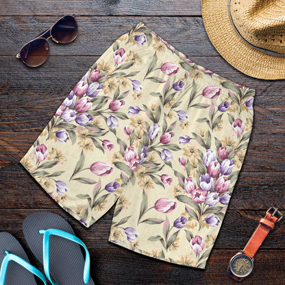 Tulip Pattern Print Design TP04 Mens Shorts