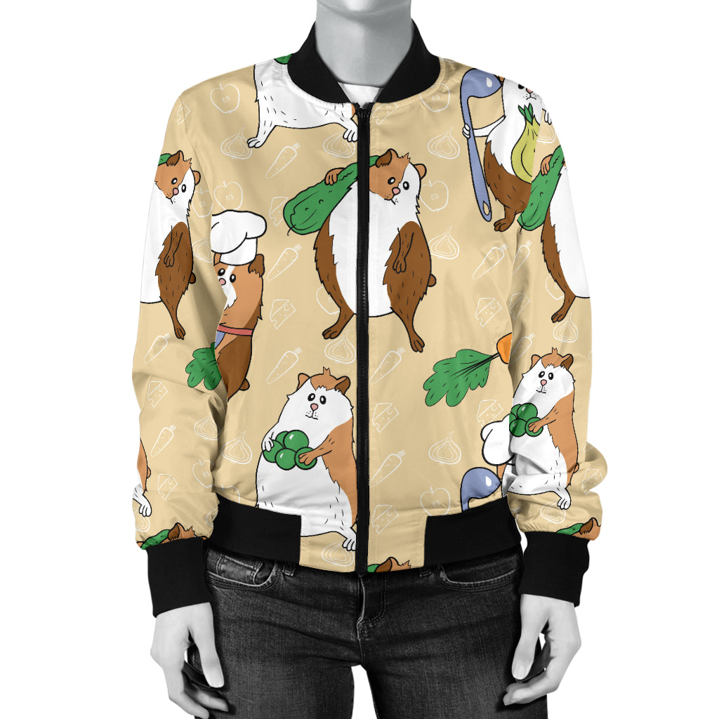 Guinea Pig Pattern Print Design 03 Women's Bomber Jacket