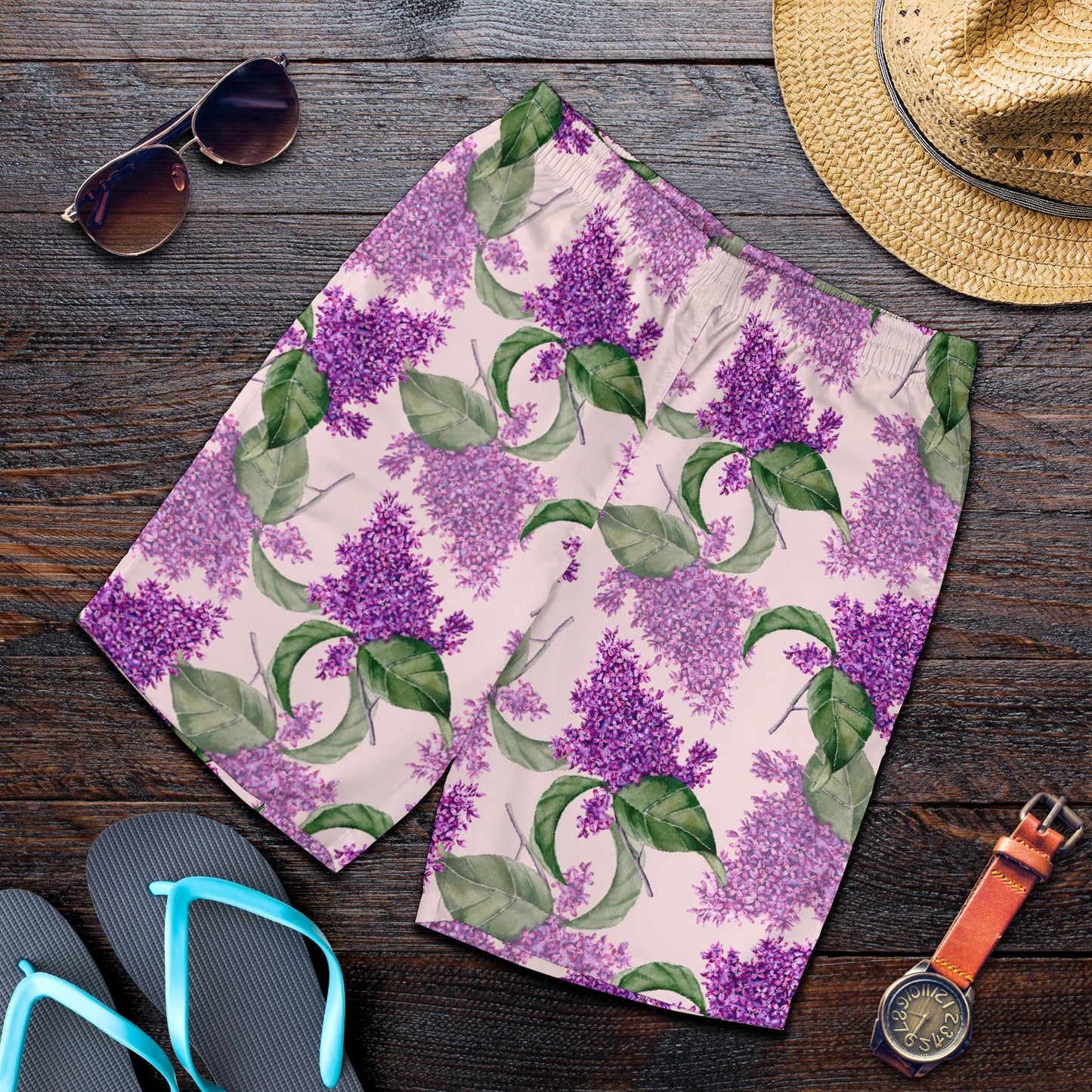Lilac Pattern Print Design LI02 Mens Shorts