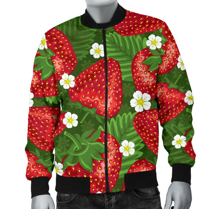Strawberry Pattern Print Design SB05 Men Bomber Jacket