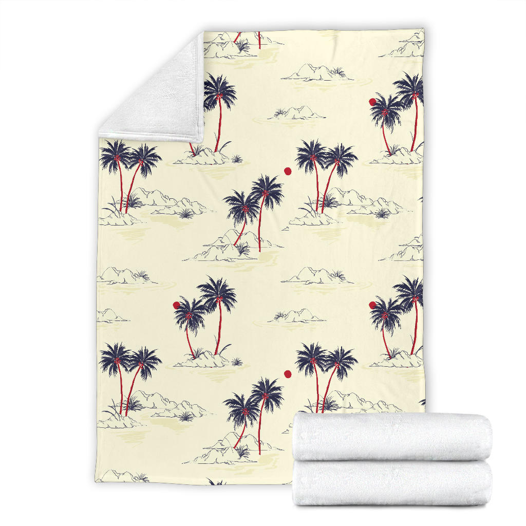 Palm Tree Pattern Print Design PT08 Fleece Blanket