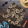 Brown Hibiscus Tropical Mens Shorts