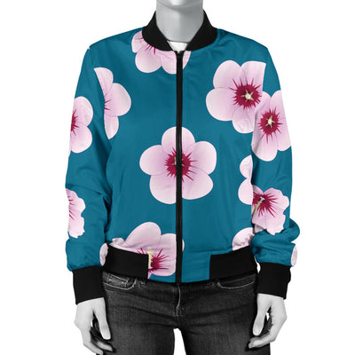 Cherry Blossom Pattern Print Design CB08 Women Bomber Jacket