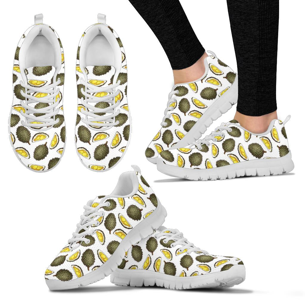 Durian Pattern Print Design DR03 Sneakers White Bottom Shoes