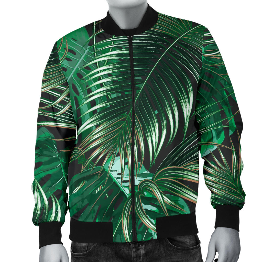 Tropical Flower Pattern Print Design TF012 Men Bomber Jacket