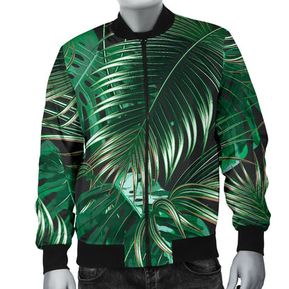 Tropical Flower Pattern Print Design TF012 Men Bomber Jacket