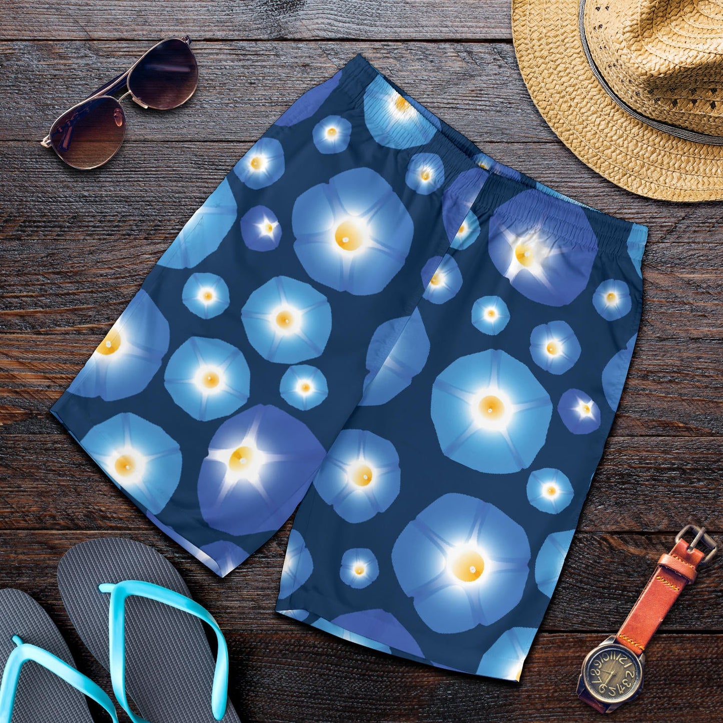 Morning Glory Pattern Print Design 02 Mens Shorts