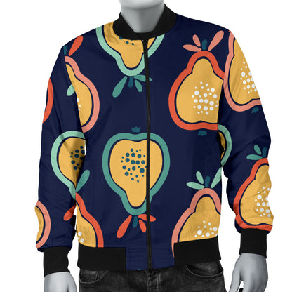 Pear Pattern Print Design PE03 Men Bomber Jacket