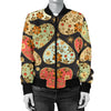 Heart Boho Pattern Print Design HE04 Women Bomber Jacket