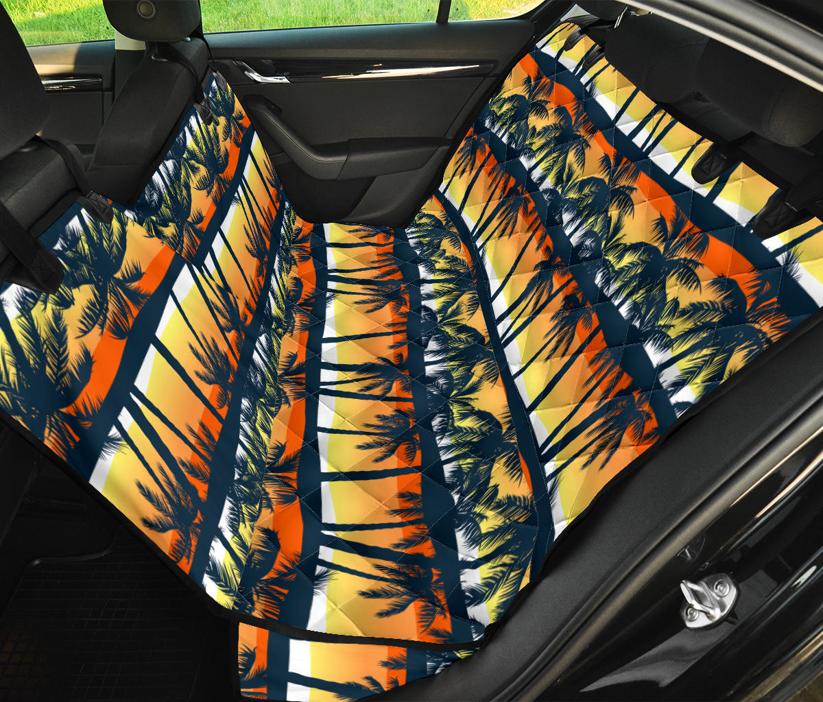 Palm Tree Pattern Print Design PT011 Rear Dog  Seat Cover