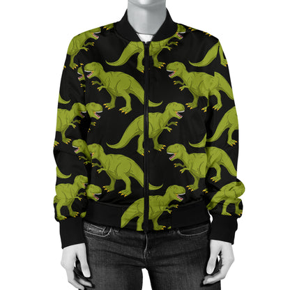 T Rex Pattern Print Design A02 Women's Bomber Jacket