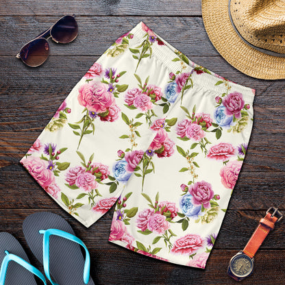 Carnations Pattern Print Design CN02 Mens Shorts