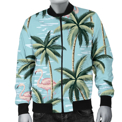 Palm Tree Pattern Print Design PT05 Men Bomber Jacket